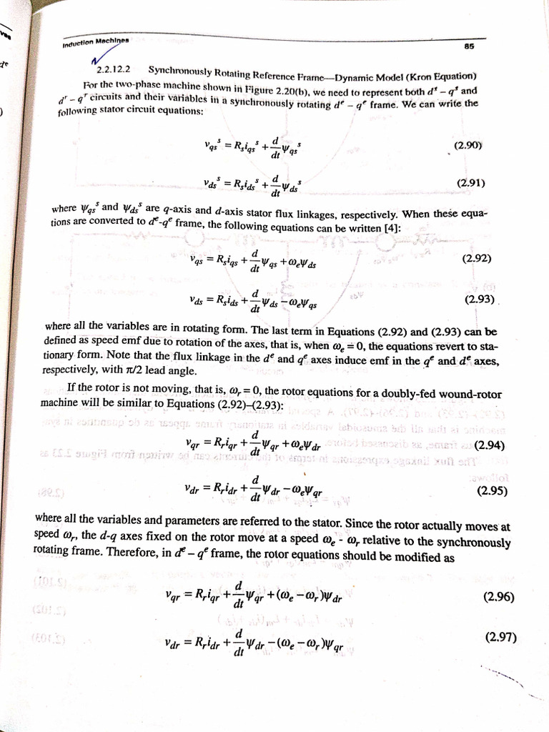 Unit-4 - Synchronously Rotating Reference Frame | PDF