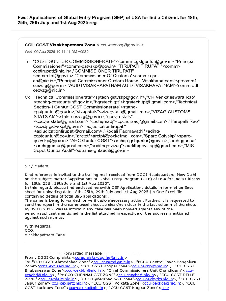 GEP Applications for Indian Citizens 2025 | PDF