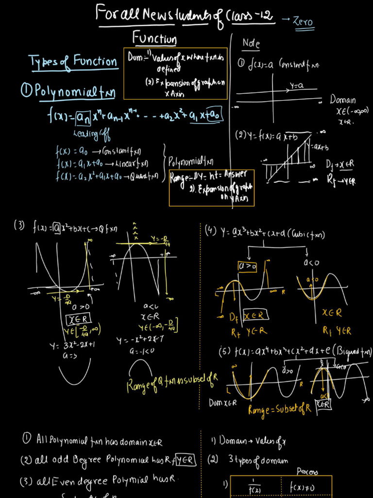 Function - Extra 01 (Class Notes) - Function Type Domain | PDF