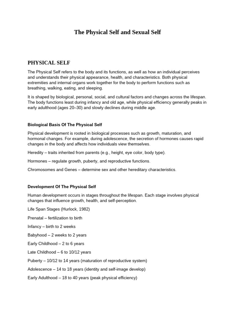 Understanding Physical and Sexual Self | PDF | Birth Control | Romance ...