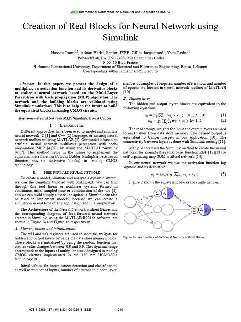 Neural Network Blocks in Simulink | PDF | Algorithms | Statistical ...