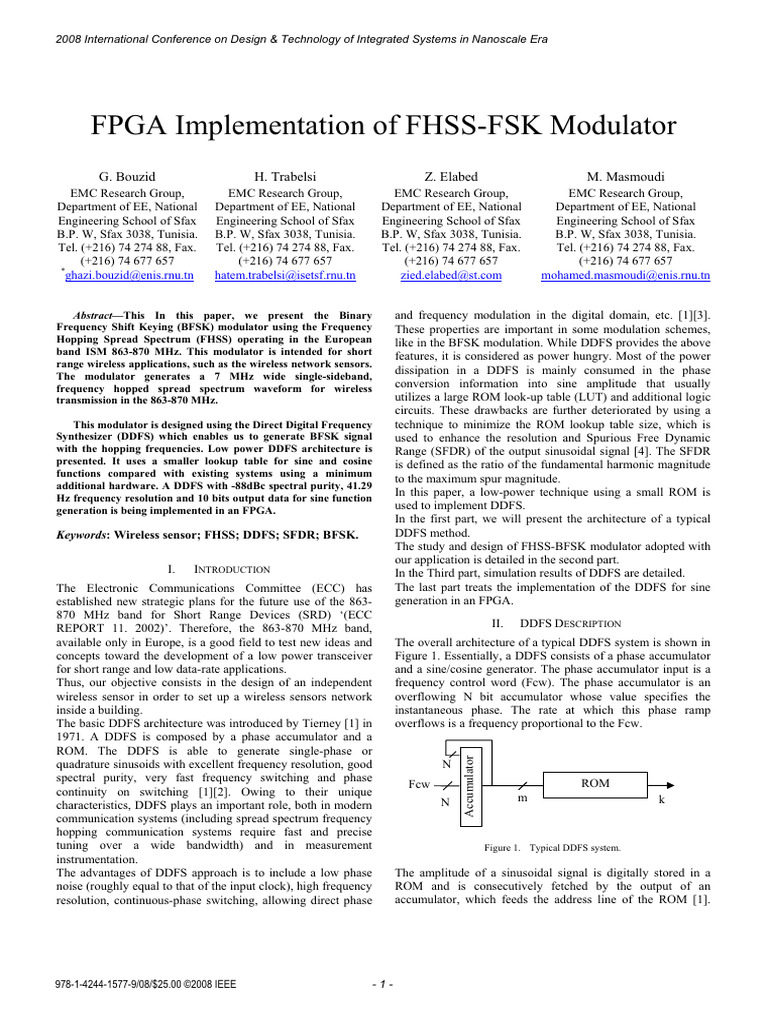 FPGA-Based FHSS-FSK Modulator Design | PDF | Phase (Waves ...