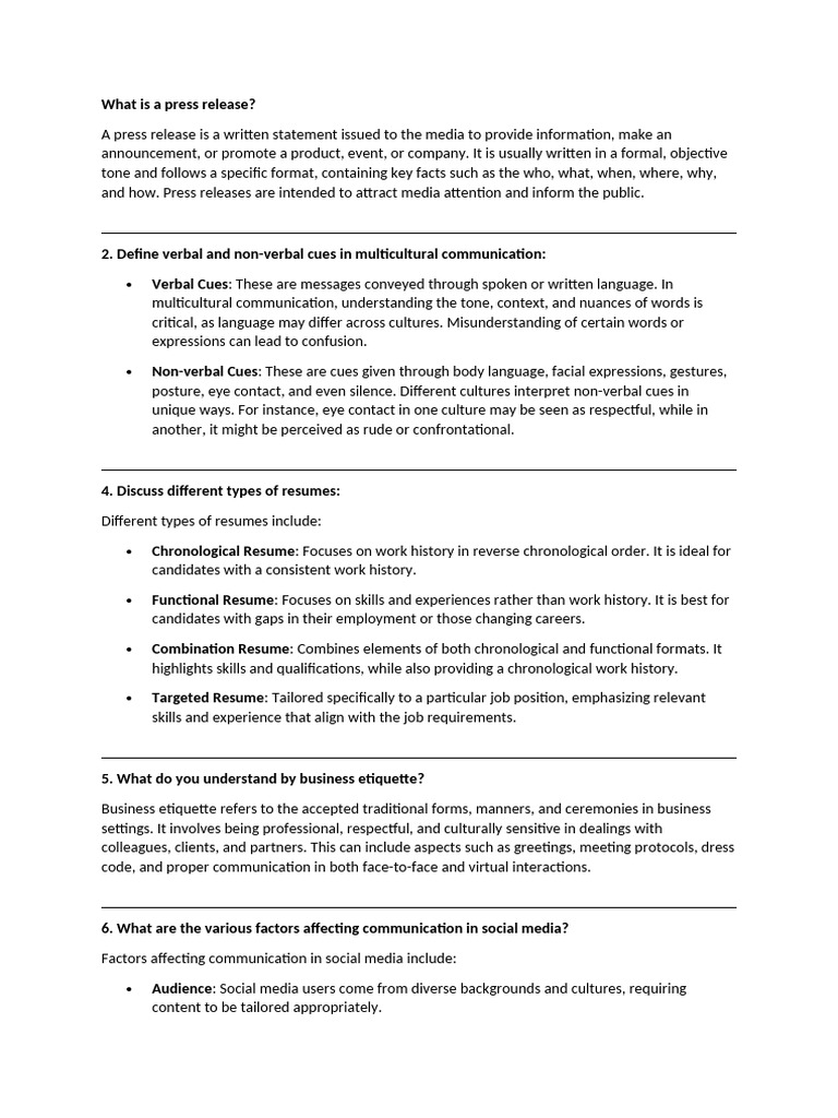 Essential Guide to Business Communication | PDF | Nonverbal ...
