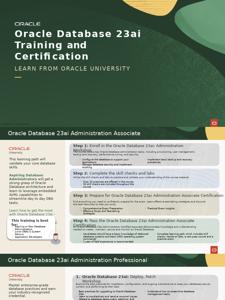 Oracle Database 23ai Admin Training Guide | PDF | Databases | Data ...
