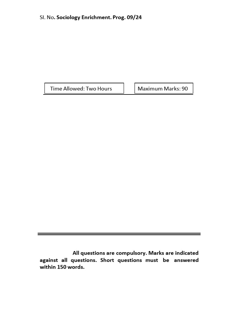Sociology Enrichment Test August 2024 | PDF | Science | Liberal Arts ...