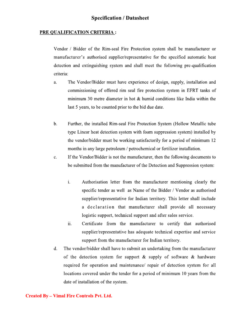 Pre Qualification Criteria | PDF