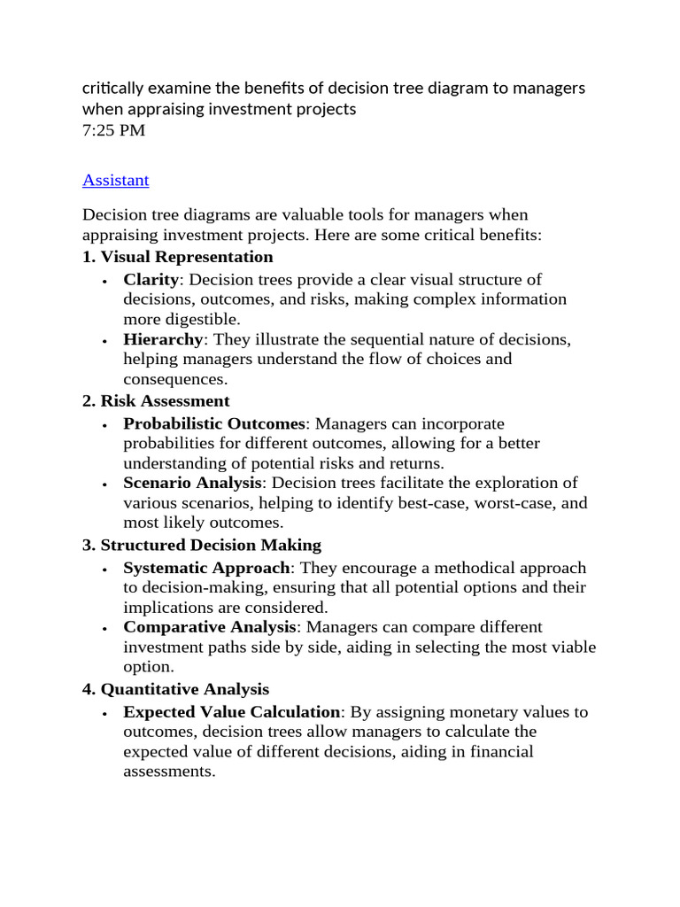 Benefits and Drawbacks of Decision Trees | PDF | Risk | Cost–Benefit ...