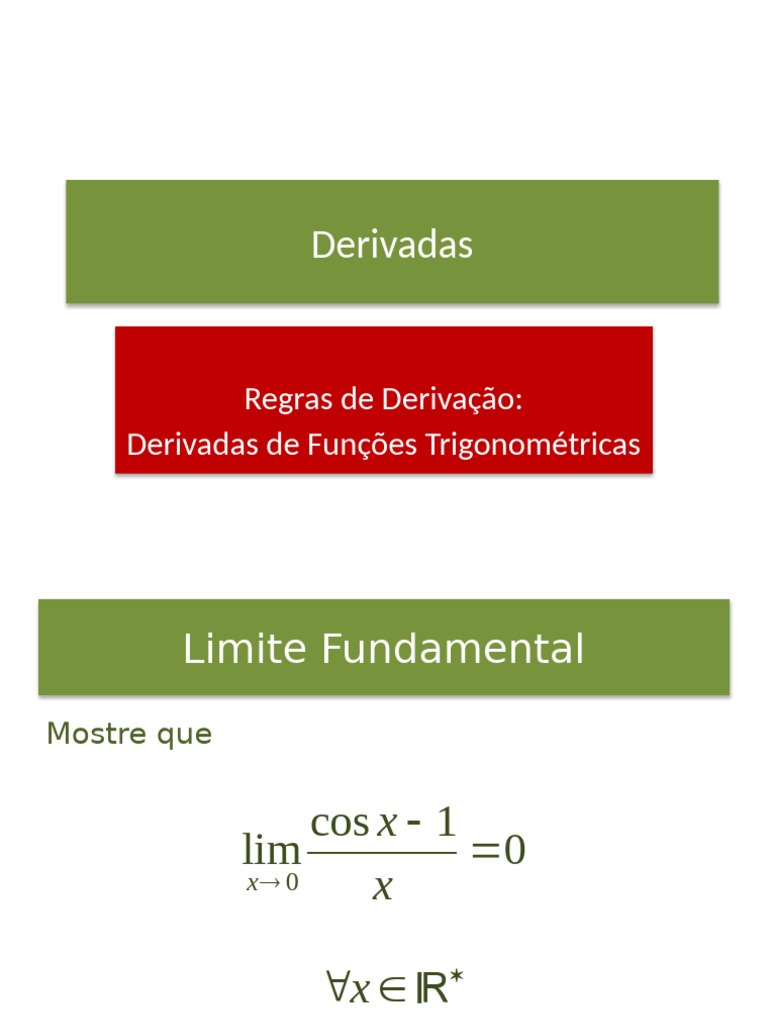 Derivadas e Regras de Derivação | PDF | Derivado | Subtração