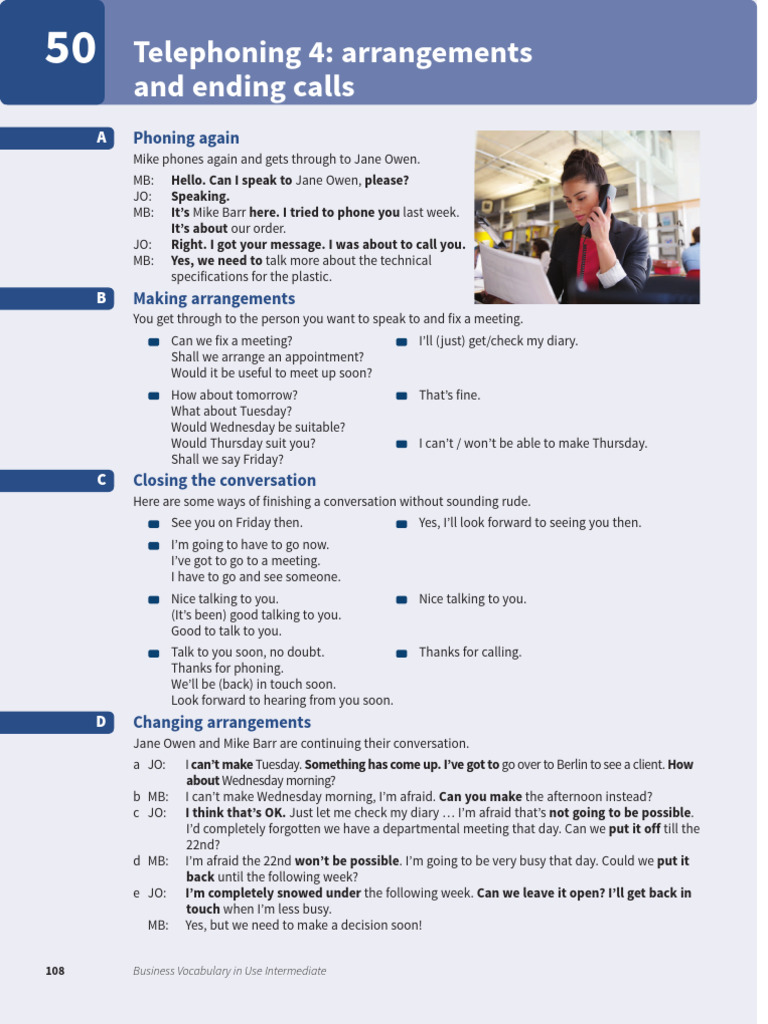 Telephoning. Arrangements EXTRACT | PDF