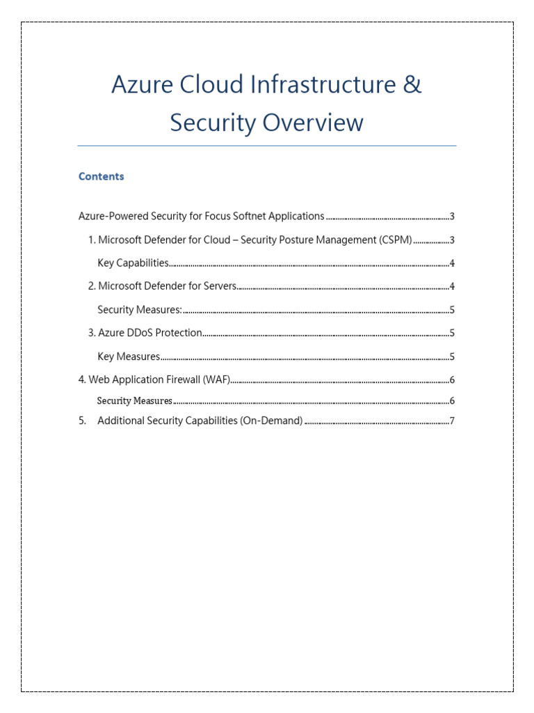 Azure Cloud Security Document-Focus Softnet | PDF | Security | Computer ...