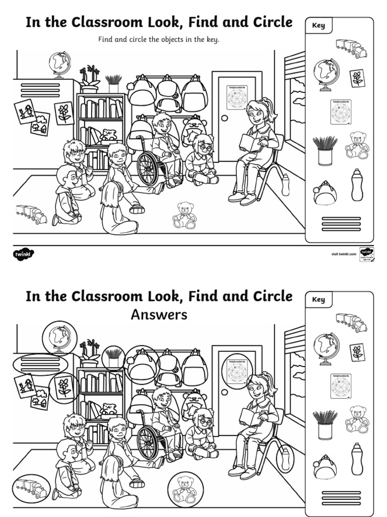 T TP 1720449454 in The Classroom Look Find and Circle Activity Ver 1 | PDF