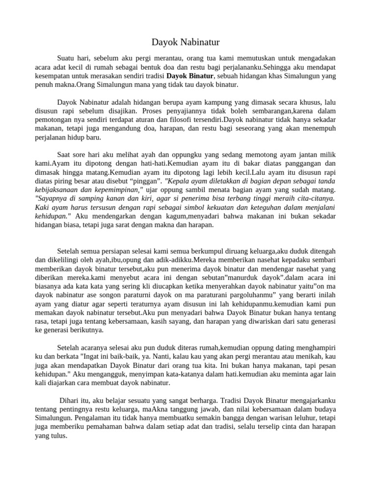 Makna Tradisi Dayok Nabinatur | PDF