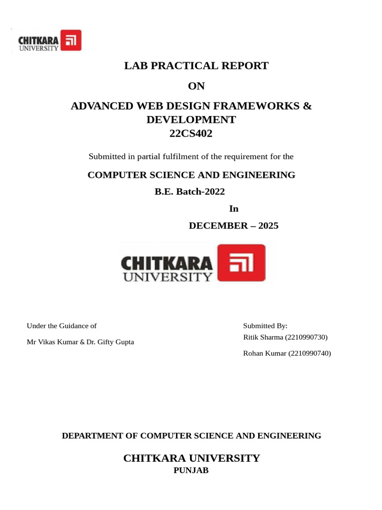 Advanced Web Design Frameworks Report | PDF | Databases | Postgre Sql