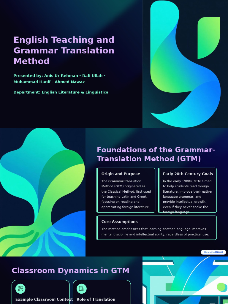 Grammar-Translation Method Overview | PDF | Communication | Cognition