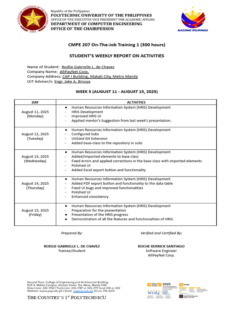 De Chavez-Week 5 | PDF | Computer Engineering | Computer Science