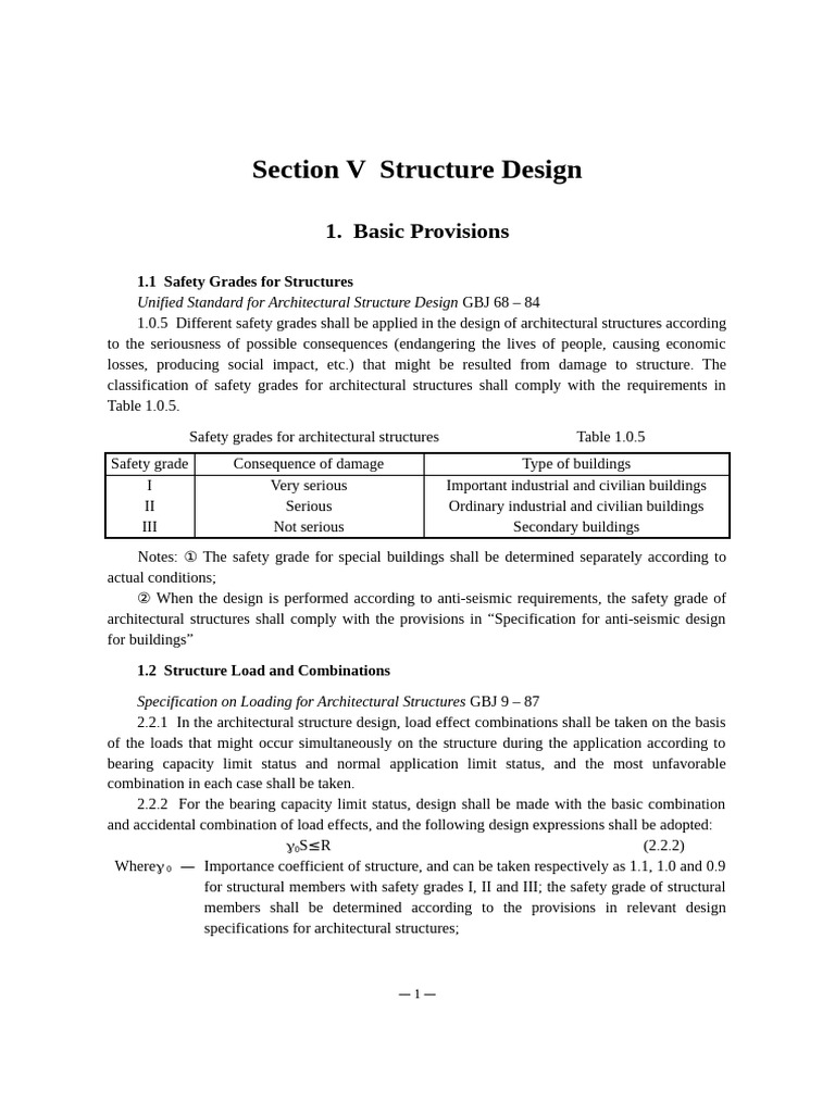 Architectural Structure Safety Design Standards | PDF | Strength Of ...