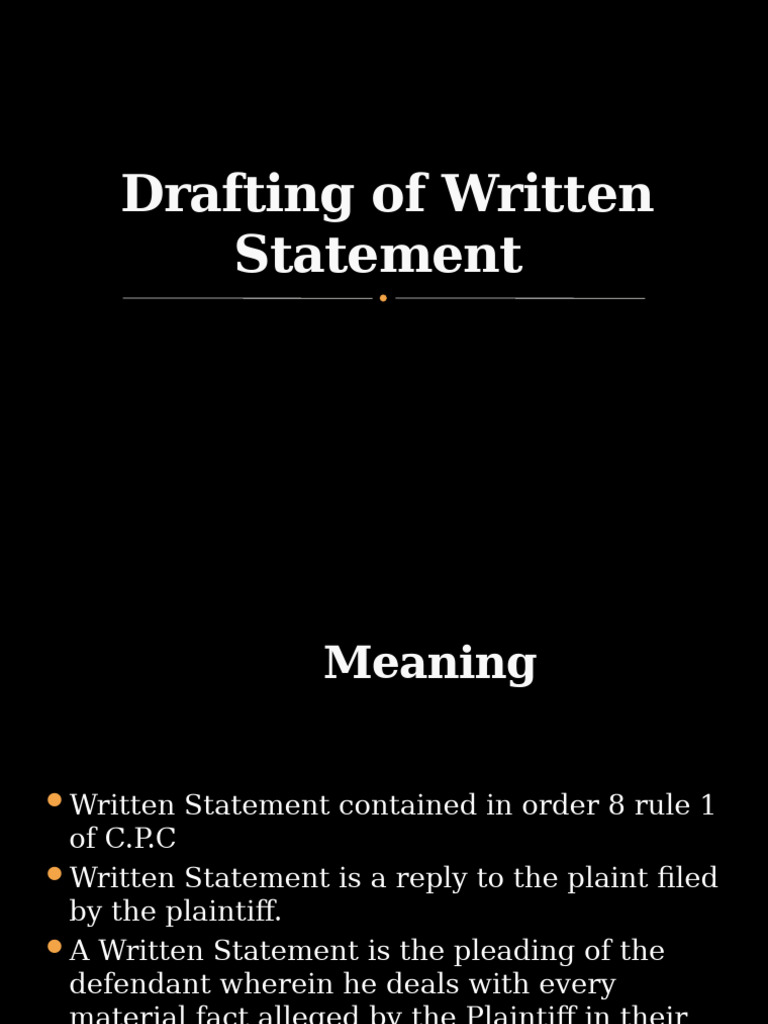 Essential Guide to Drafting Written Statements | PDF | Lawsuit | Pleading