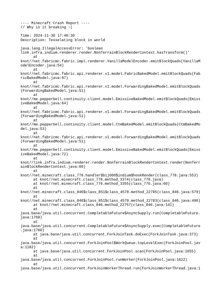 Minecraft Crash Report Analysis | PDF | Java (Programming Language ...