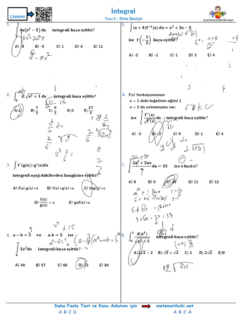 Integral Test 2 O | PDF