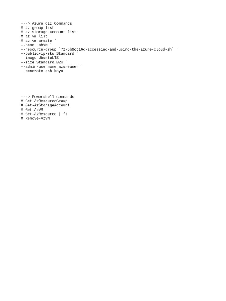 Azure Commands | PDF