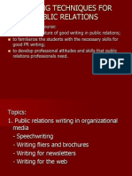 Writing Techniques For Public Relations