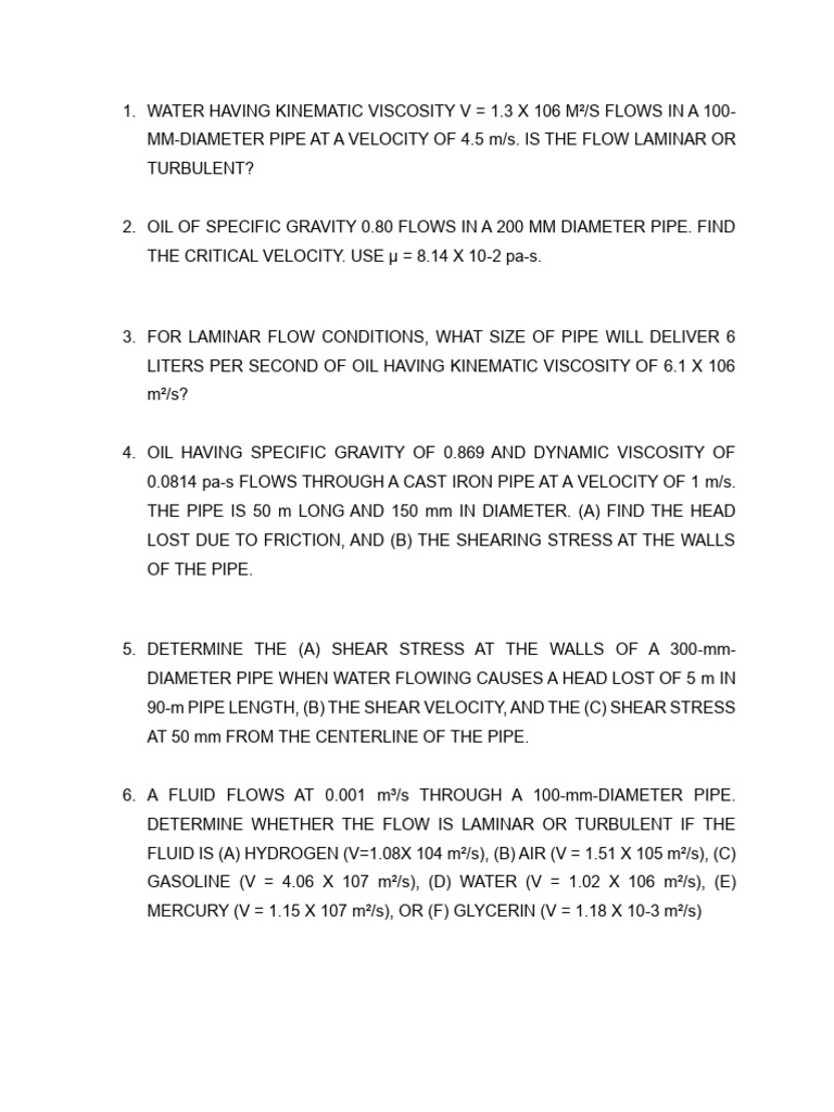 Fluid Flow Analysis and Calculations | PDF | Fluid Dynamics | Turbulence