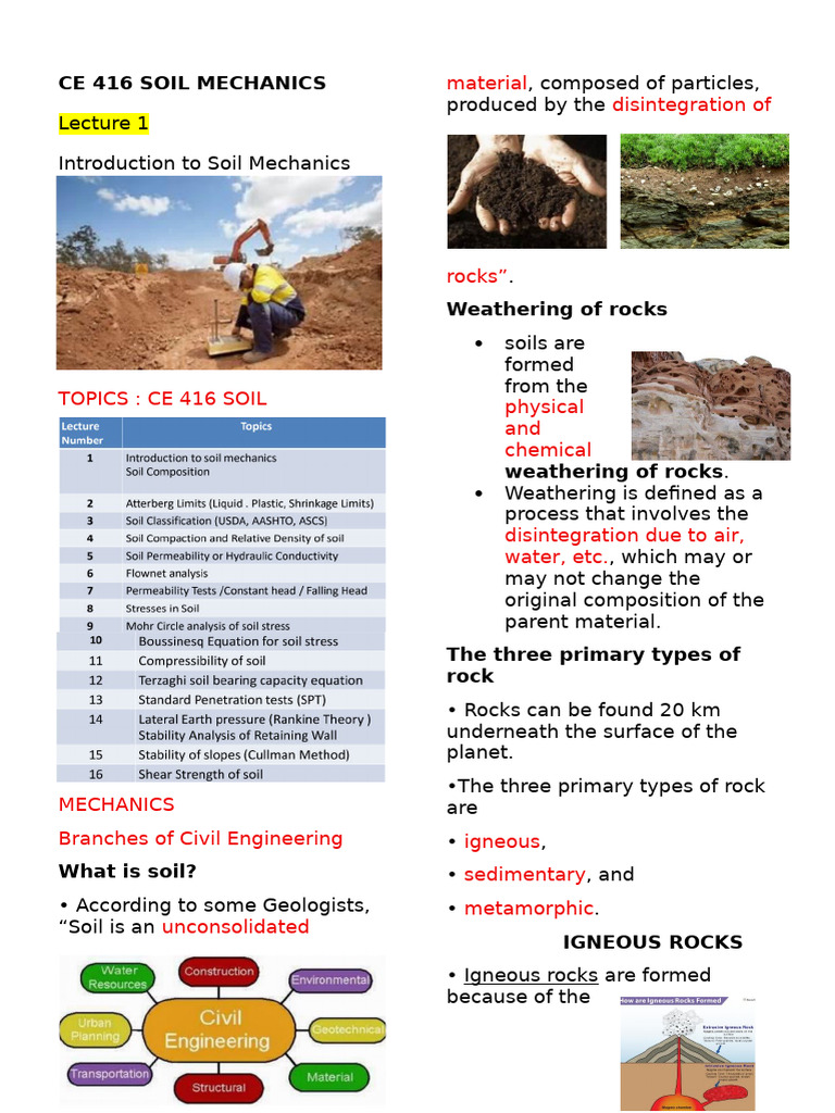 Introduction to Soil Mechanics Concepts | PDF | Rock (Geology ...