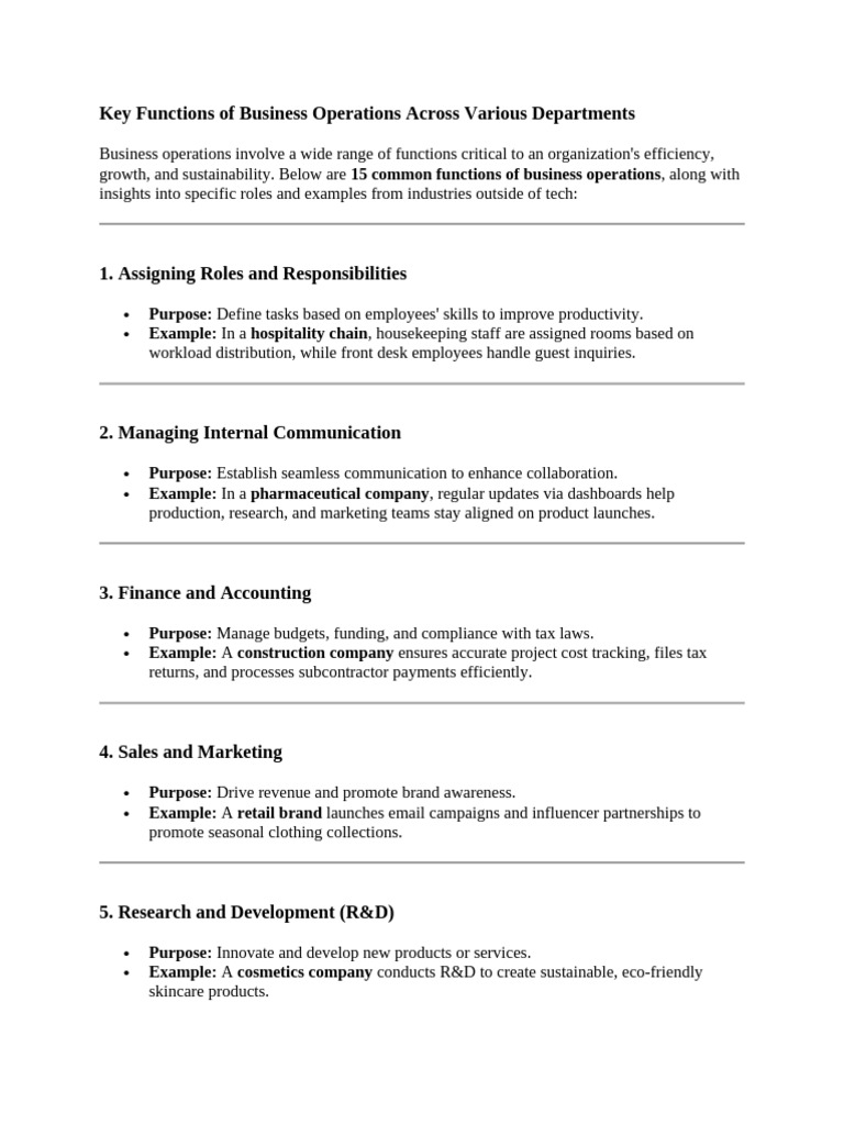Key Business Operations Functions Explained | PDF | Business | Brand