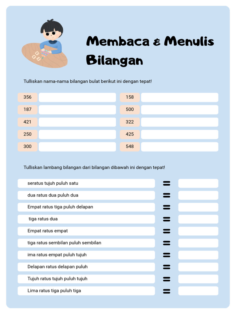 Lambang Bilangan Ratusan dan Penulisan | PDF