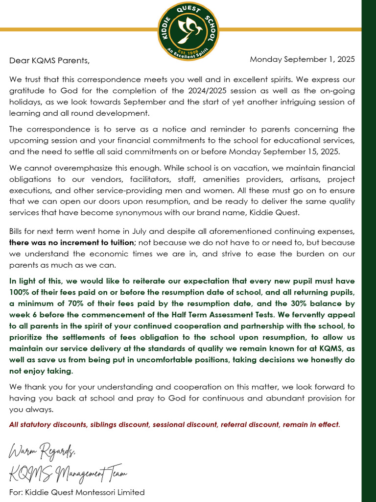 KQMS F.O. Letter | PDF
