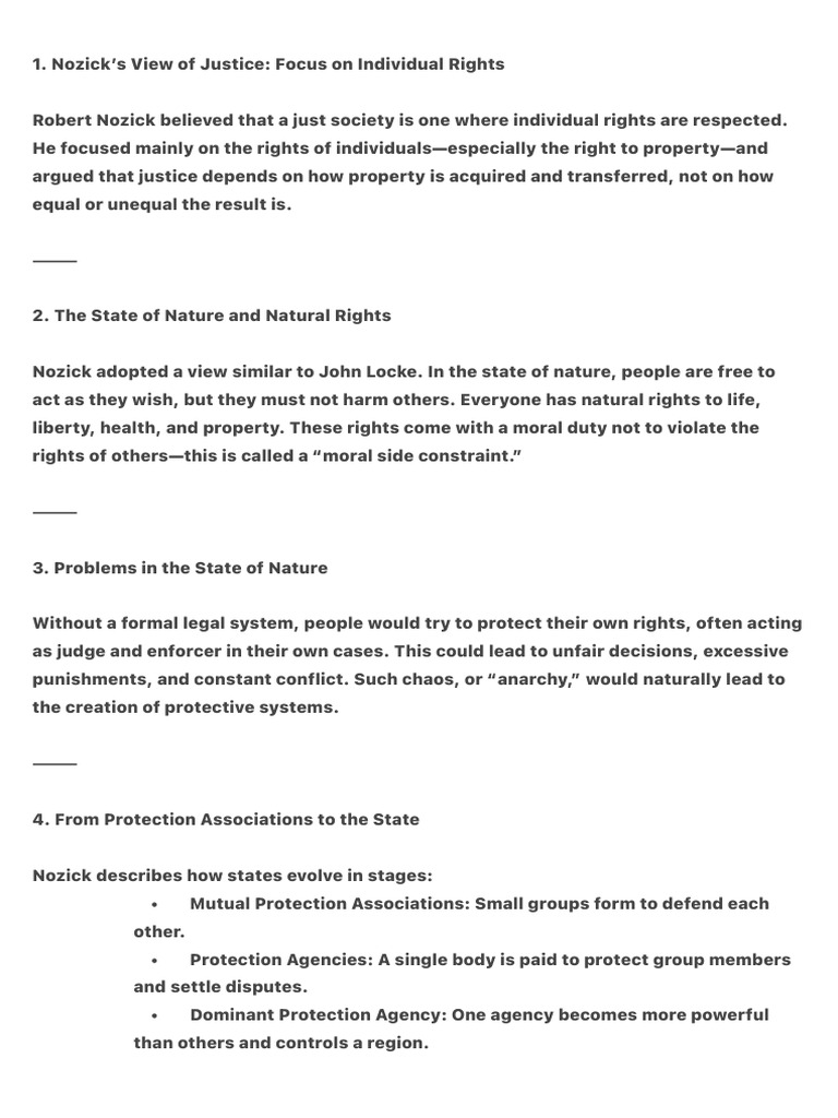Nozick's View of Justice - Focus On Individual Rights | PDF | Justice ...