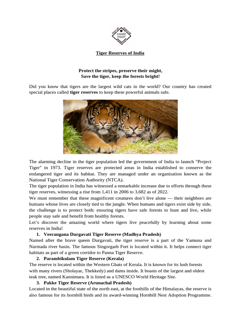 Tiger Reserves of India: Conservation Insights | PDF