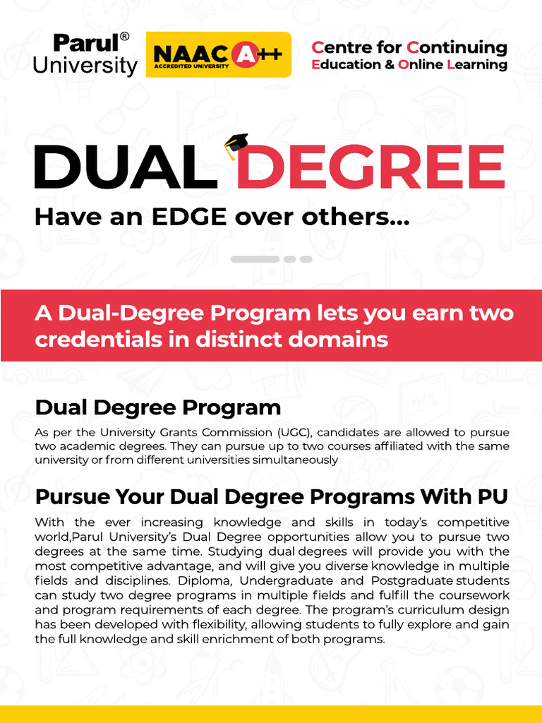 Dual Degree Programs at Parul University | PDF | Educational Stages