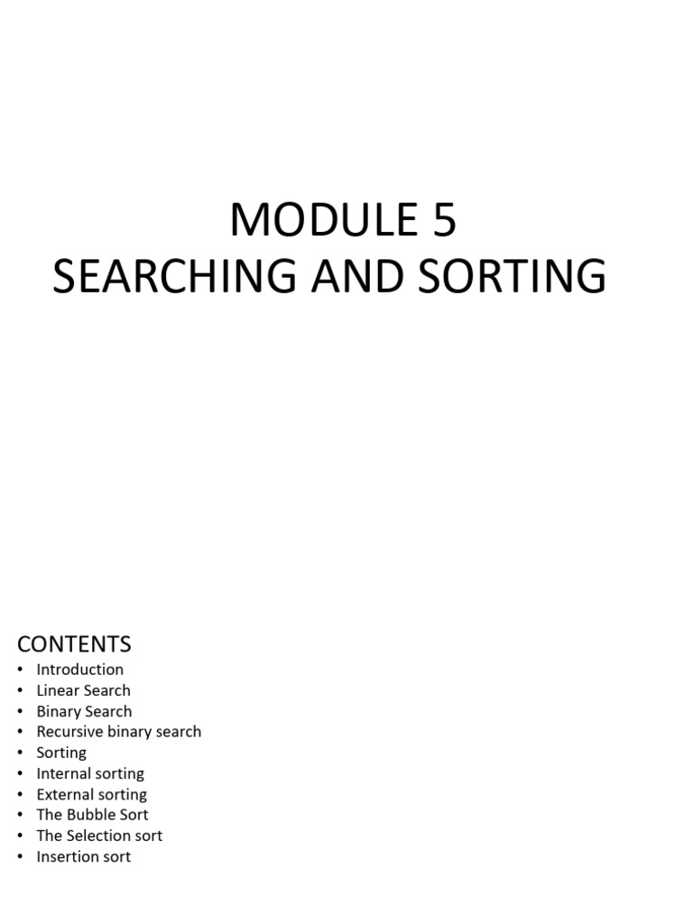 Searching and Sorting Algorithms Guide | PDF | Algorithms And Data ...