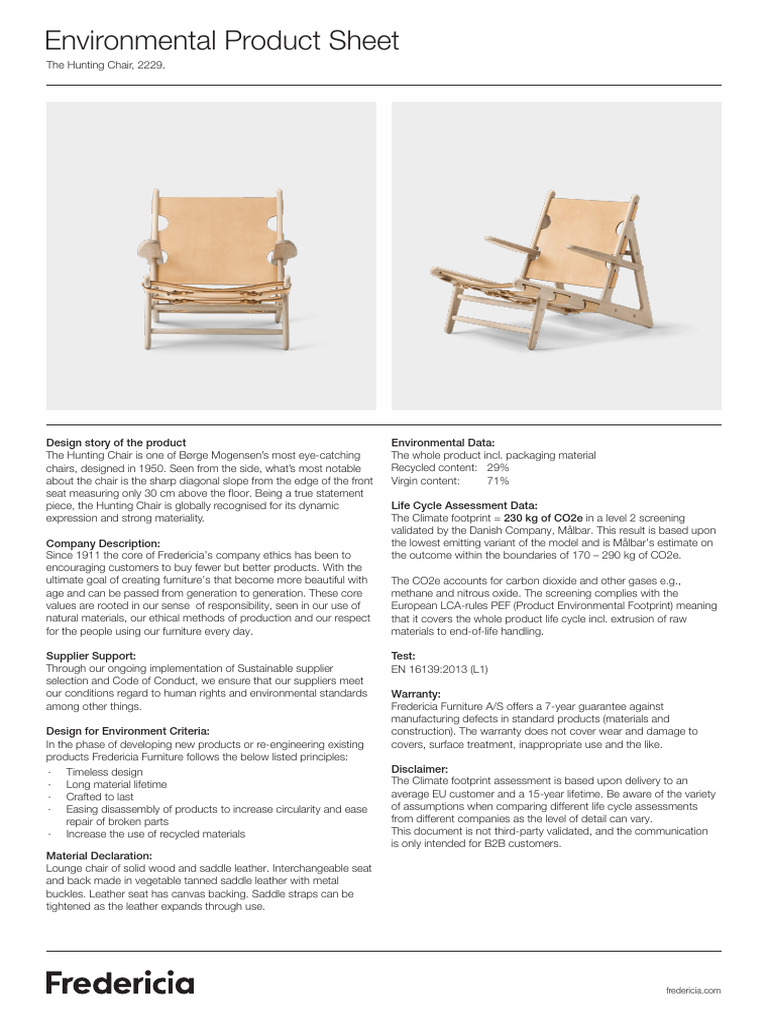 Hunting Chair Design & Sustainability Insights | PDF | Carbon Footprint ...