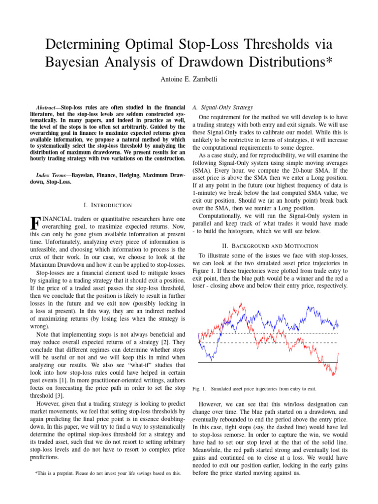 Optimal Stop-Loss Thresholds Analysis | PDF | P Value