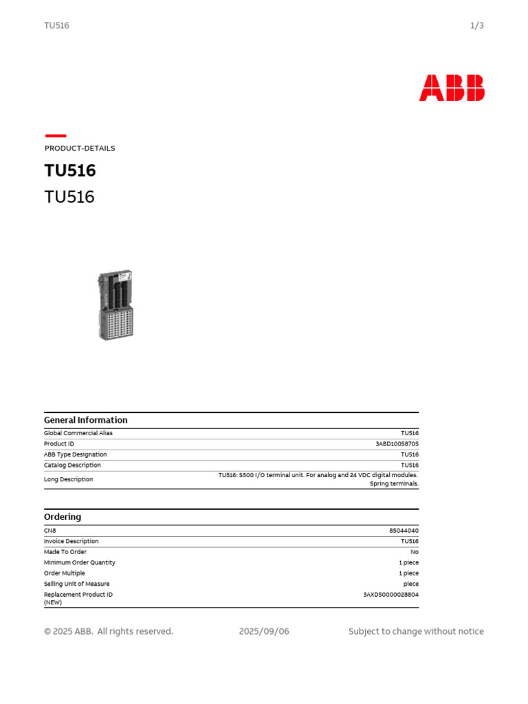 TU Base For Signal Modules - 3ABD10058705 | PDF | Programmable Logic ...