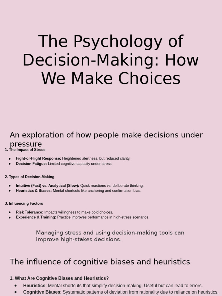 Psychology of Decision-Making Insights | PDF | Decision Making | Heuristic