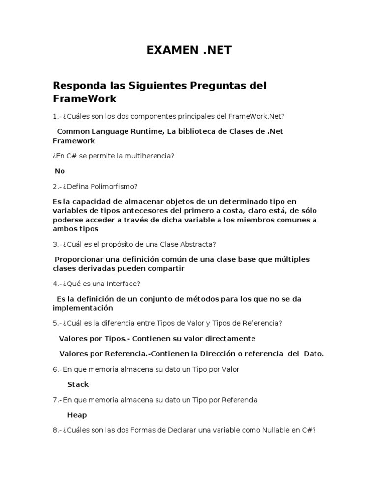 Examen de Programación .NET | PDF | .NET Framework | C Sharp (lenguaje ...