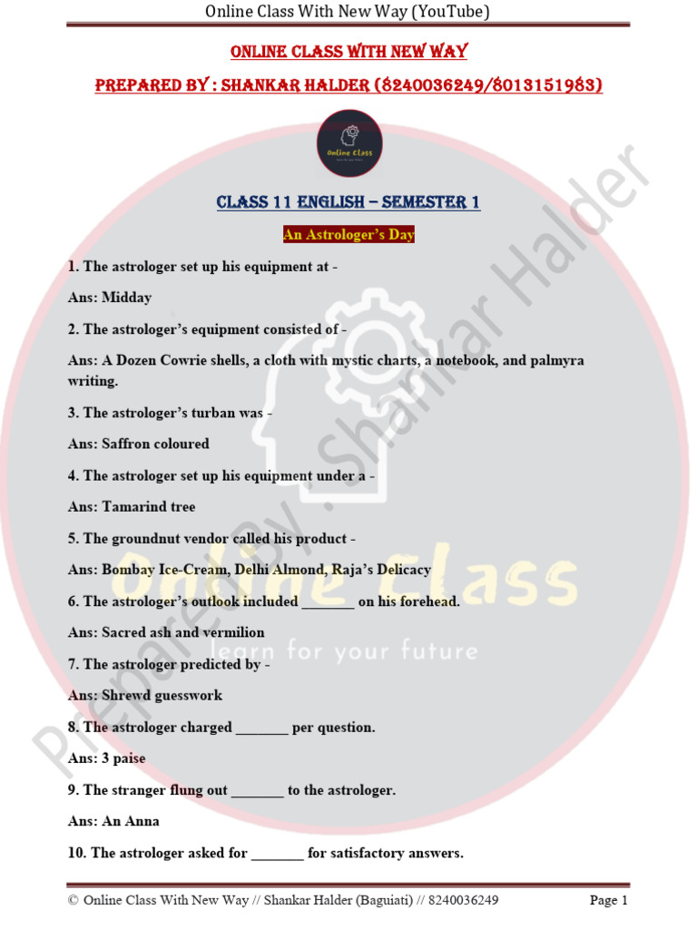 Class 11 English Study Guide | PDF | Othello | Macbeth