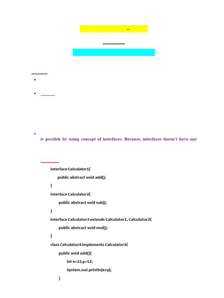 Java Inheritance and Interface Concepts | PDF | Class (Computer ...