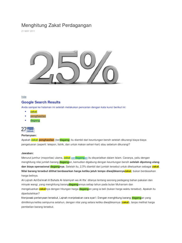 Menghitung Zakat Perdagangan