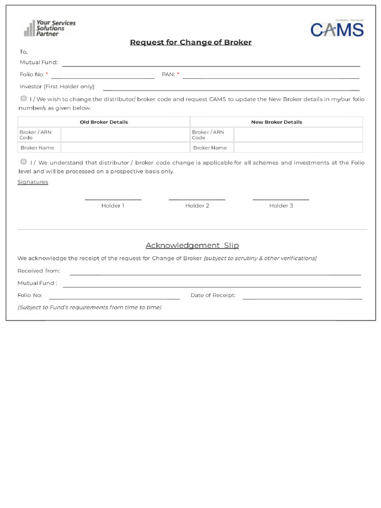 Request For Change in Broker | PDF