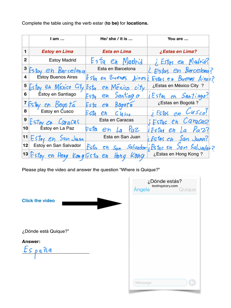 Spanish Homework | PDF