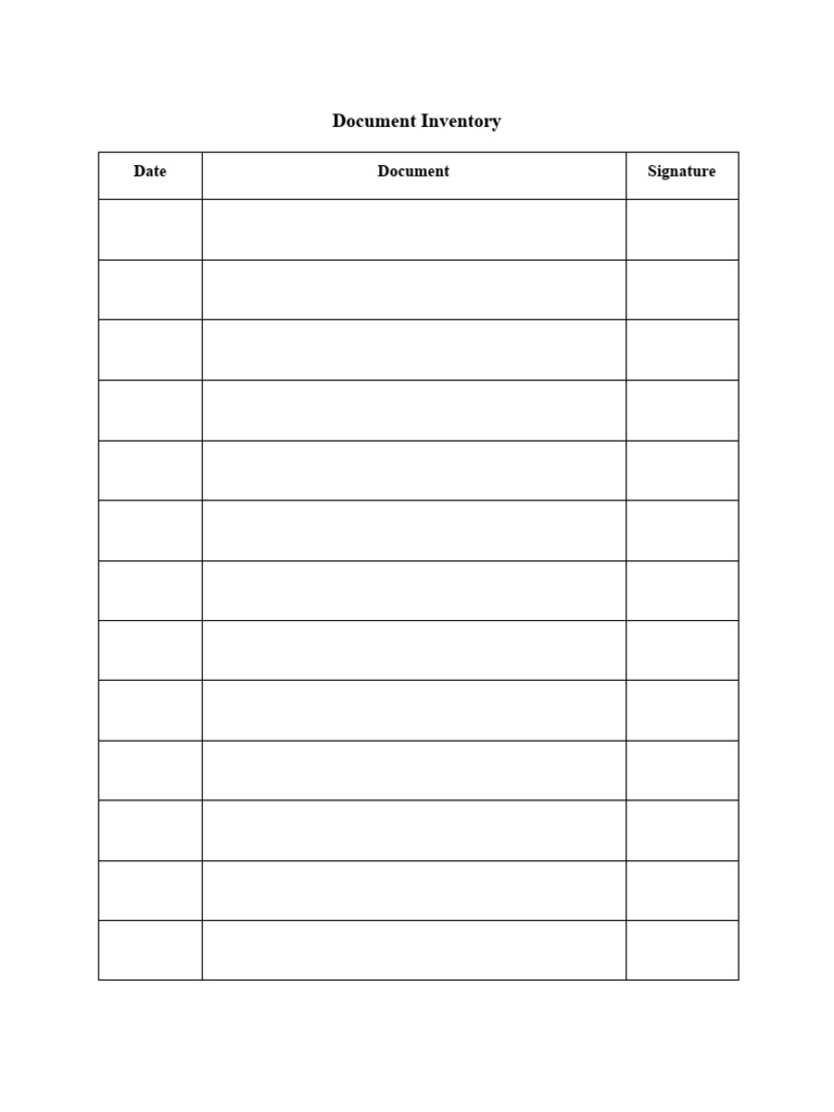 Document Inventory | PDF