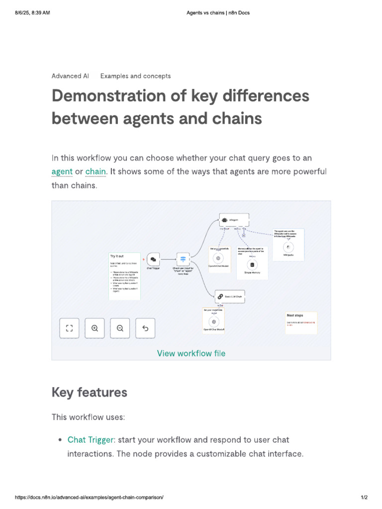 Demonstration of Key Differences Between Agents and Chains | PDF