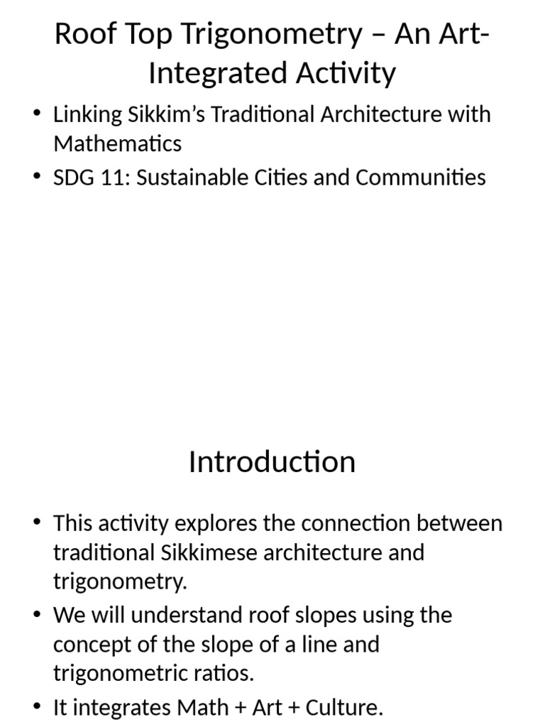 Trigonometry in Sikkimese Roof Design | PDF