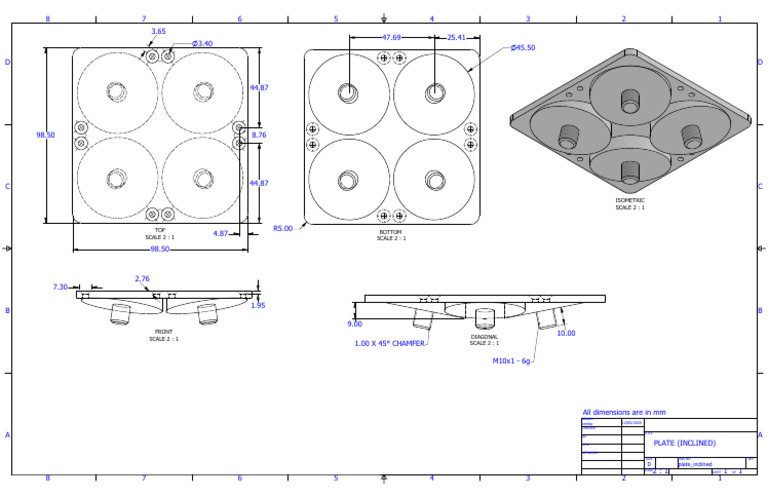 Isometric Drawing of Inclined Plate | PDF