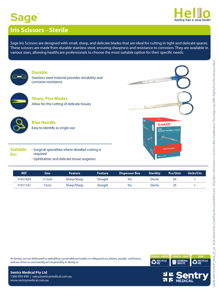 Sentry Medical Iris Scissors Overview | PDF | Scissors