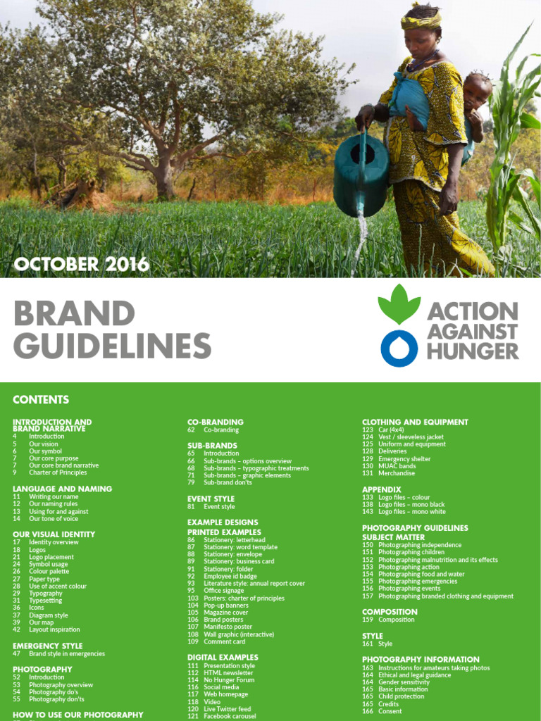 Brand Guidelines for Action Against Hunger | PDF | Logos | Hunger
